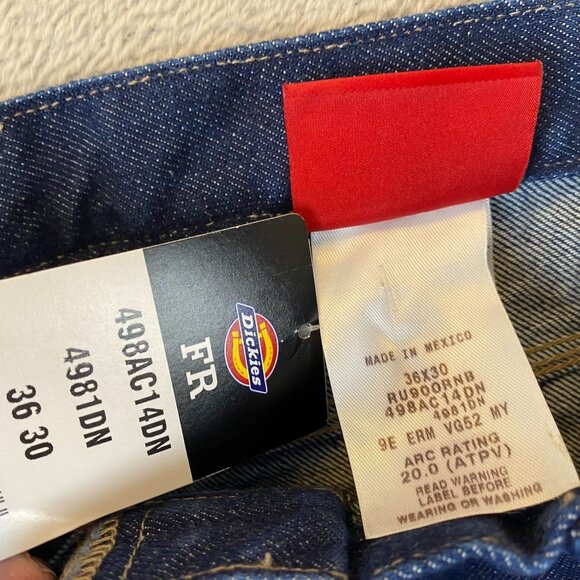 NWT Dickies Mens Flame Resistant Carpenter Jeans 36x30 Work Pants Blue Denim - Picture 11 of 16